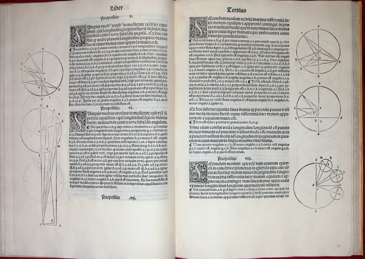 Ptolemy, Epytoma... Almagestu{m} (Venice, 1496), fol. C4v-C5r.  Courtesy of OU History of Science Collections.